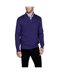Tailorbyrd Men's Fine Knit Quarter Zip Sweater
