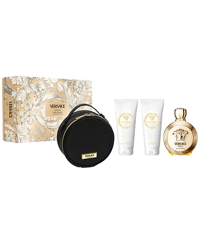 Versace 4-Pc. Eros Pour Femme Eau De Parfum Fragrance with Round Makeup Bag Gift Set