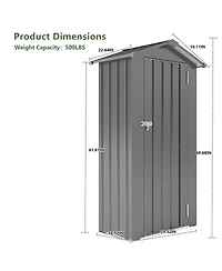 Mondawe 2.5FT Galvanized Steel Storage Shed - Waterproof & Lockable