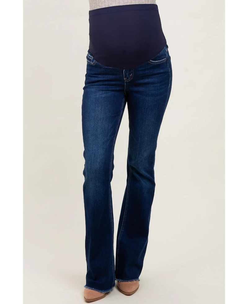 Pinkblush Maternity Navy Raw Hem Bootcut Jeans