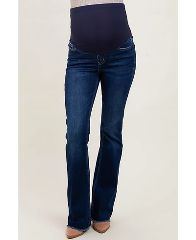 Pinkblush Maternity Navy Raw Hem Bootcut Jeans