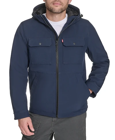 Levi's Men's Rib Stop Softshell with Hood Jacket
