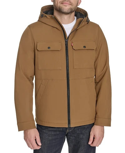 Levi's Men's Rib Stop Softshell with Hood Jacket
