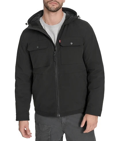 Levi's Men's Rib Stop Softshell with Hood Jacket