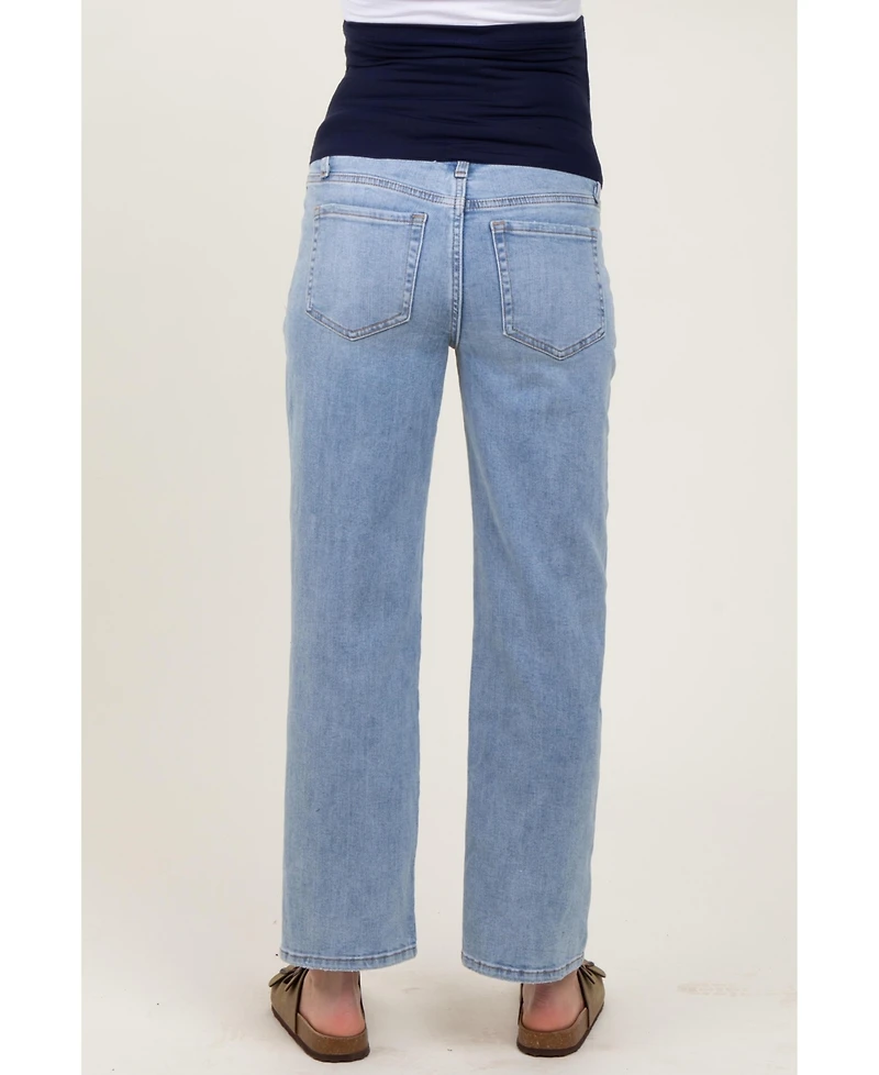 Pinkblush Maternity Blue Straight Leg Ankle Jeans