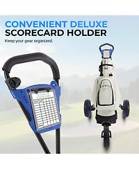 SereneLife Foldable 3-Wheel Golf Push Cart with Deluxe Scorecard Holder