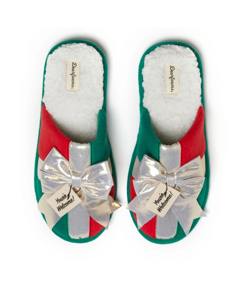 Dearfoams Men's Unisex Novelty Holiday Christmas Scuff Slipper