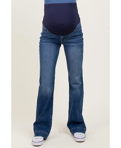 Pinkblush Maternity Navy Blue Wide Hem Bootcut Jeans