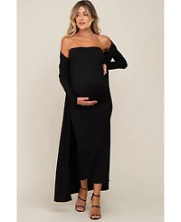 Pinkblush Maternity Light Blue Ribbed Sleeveless Dress Cardigan Set
