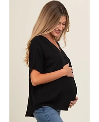 Pinkblush Maternity Olive V-Neck Pin-Tuck Detail Top