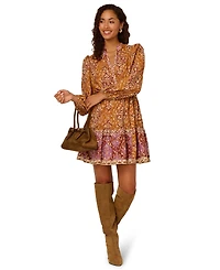 Adrianna by Papell Women's V-Neck Printed Short Dress