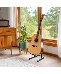 Yescom Folding Guitar Stand Floor A-Frame with Foam Arms Black Instrument Display Stand Universal Fit for Acoustic Guitars Banjo Electric Bass