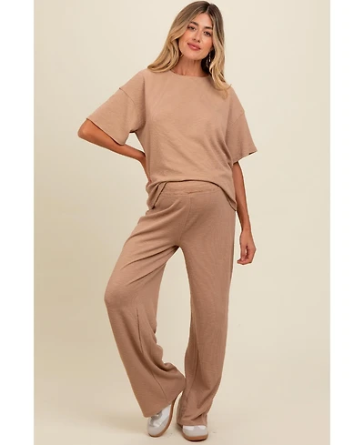 Pinkblush Maternity Textured Knit Oversized Tee And Pants Set