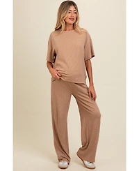 Pinkblush Maternity Textured Knit Oversized Tee And Pants Set