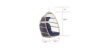 Flynama 55 Inch Outdoor Rattan Egg Swing Chair with Stand and Beige Cushion
