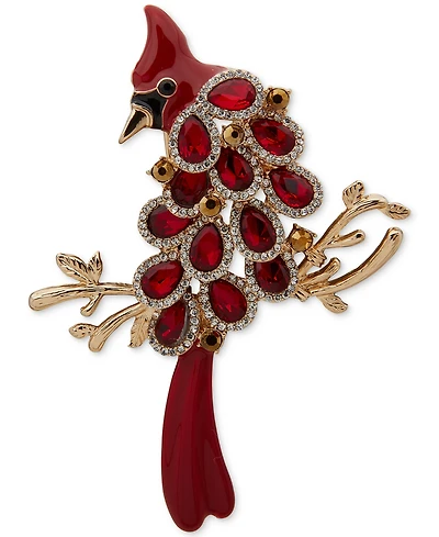 Anne Klein Enamel & Glass Stones Cardinal Pin