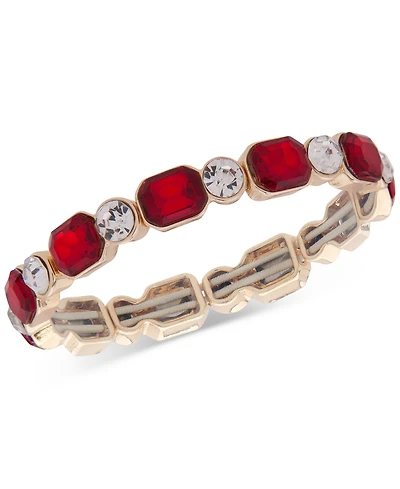 Anne Klein Glass Stones Gold-Tone Stretch Bracelet