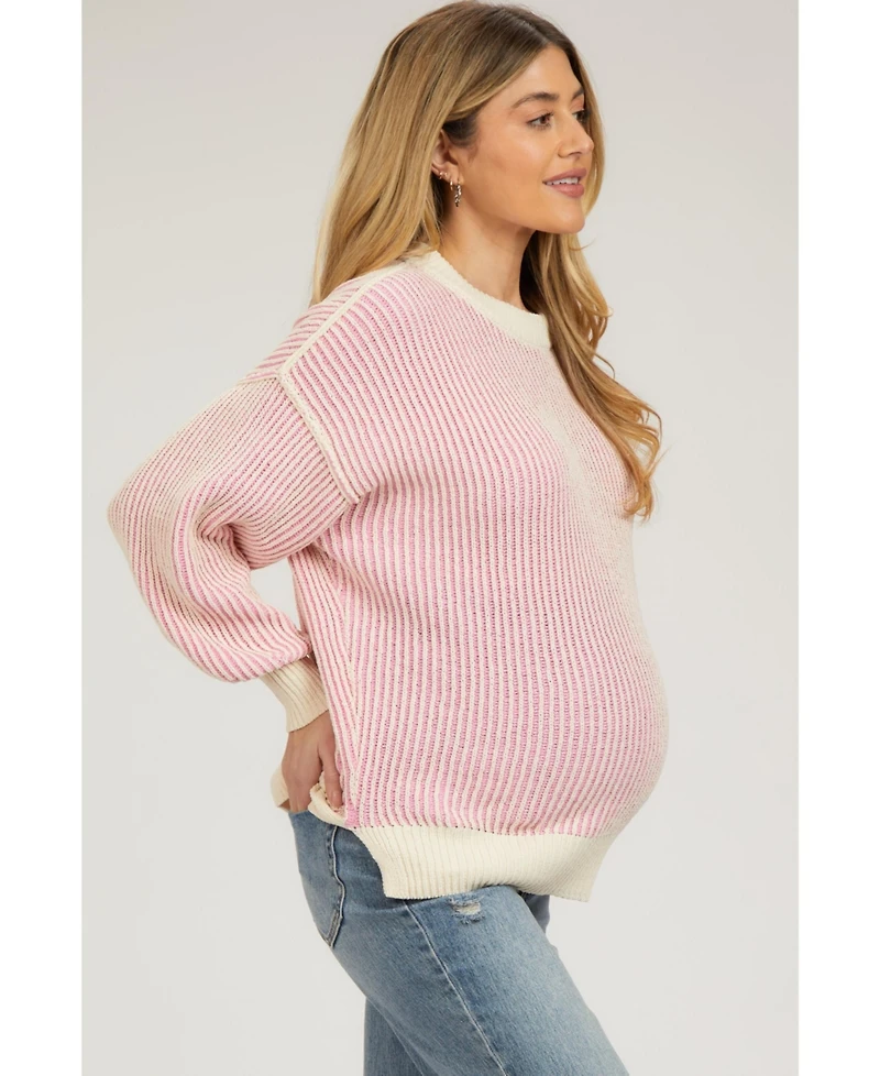 Pinkblush Maternity Ribbed Balloon Sleeve Sweater