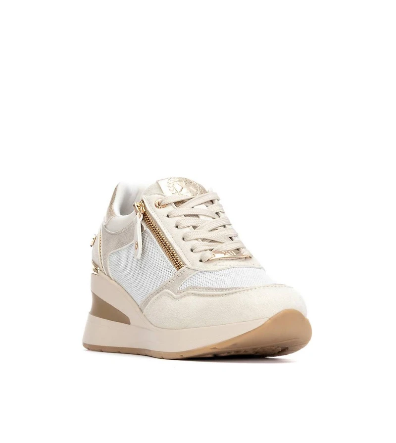 Xti Women's Side Zipper Wedge Sneakers By