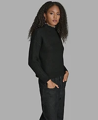 Bcbg Women's Long Sleeve Mock Neck Sweater