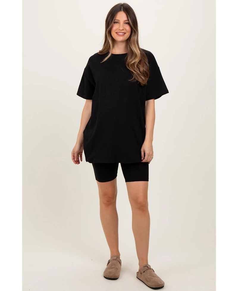 Pinkblush Maternity Black Biker Shorts Set