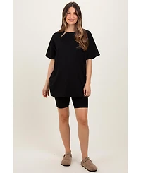 Pinkblush Maternity Black Biker Shorts Set