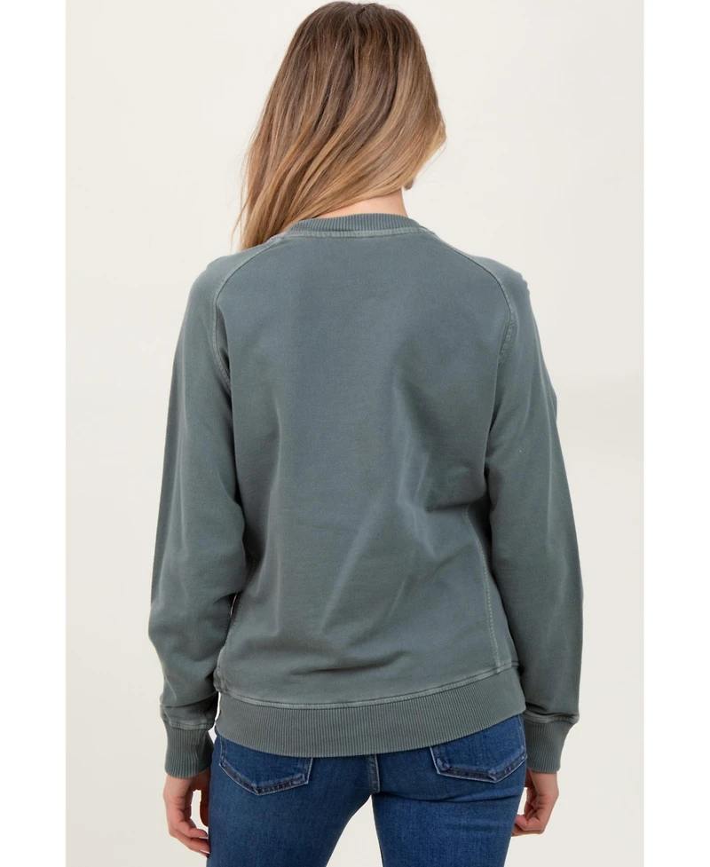 Pinkblush Maternity Light Olive French Terry Vintage Wash Pullover