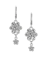 2028 Silver Tone Crystal Flower Earrings