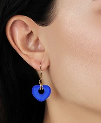2028 Gold Tone Heart Drop Leverback Earrings