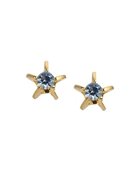2028 Gold Tone Lt Blue Star Stud Earrings