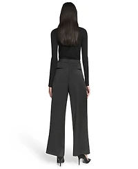 Halston Women's Pull-On Ponte Wide Leg Trousers