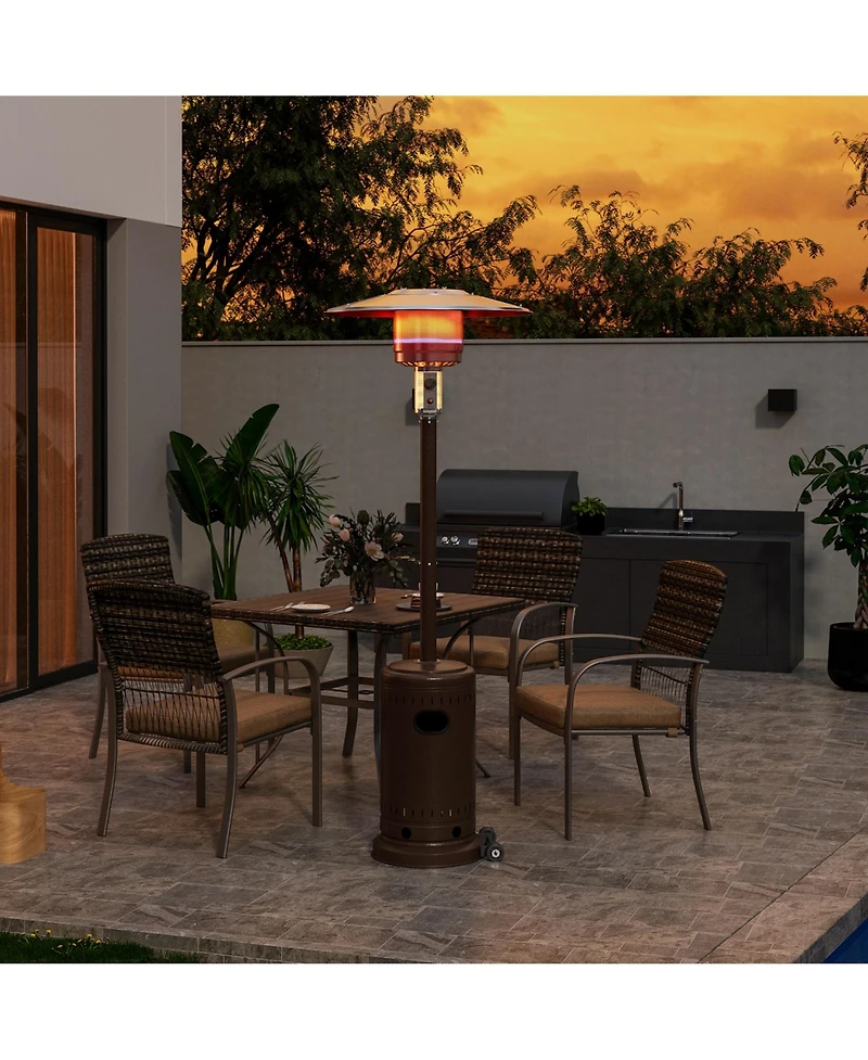 Pamapic 48000 Btu Outdoor Propane Patio Heater with Cover and Wheels