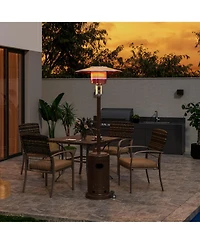 Pamapic 48000 Btu Outdoor Propane Patio Heater with Cover and Wheels