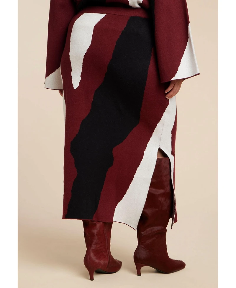 Eloquii Women's Intarsia Sweater Skirt