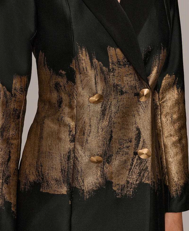 Donna Karan New York Women's Long Sleeve Jacquard Coat Dress
