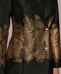 Donna Karan New York Women's Long Sleeve Jacquard Coat Dress