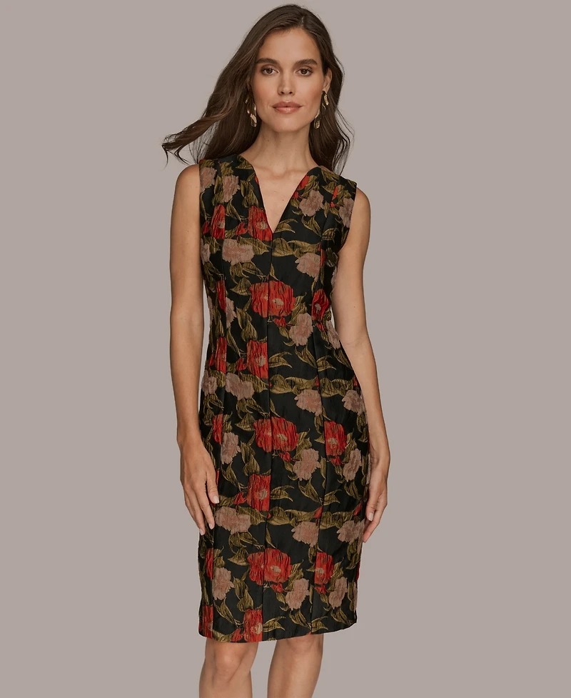 Donna Karan New York Women's Jacquard V-Neck Dress