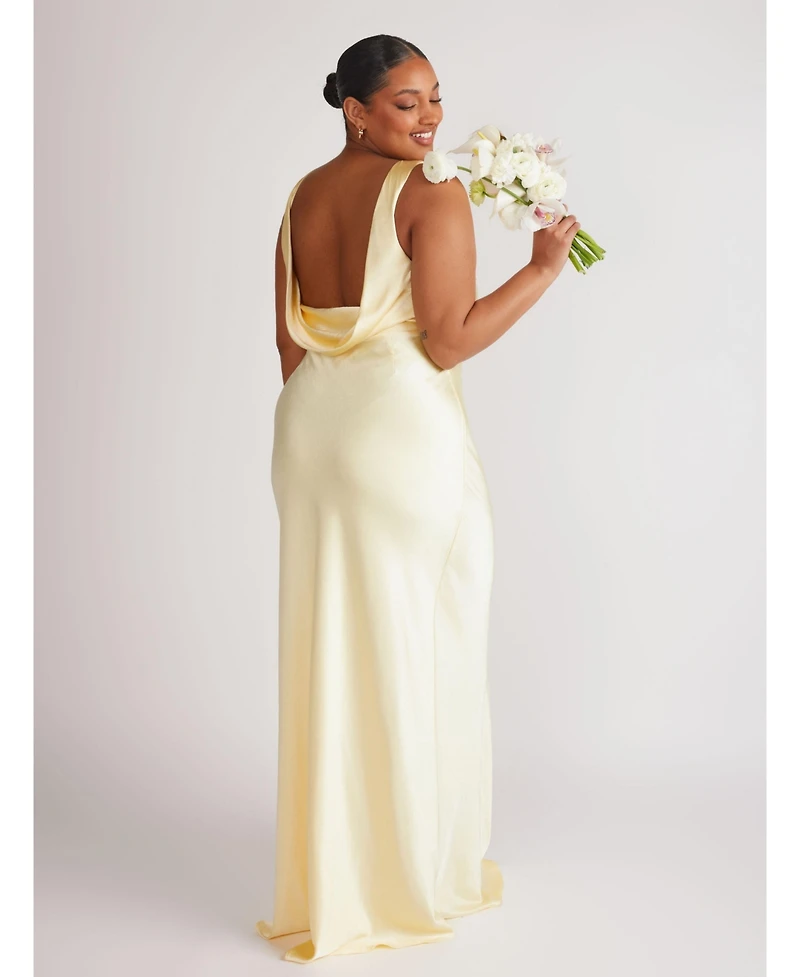 Six Stories Cowl Back Satin Bridesmaid Dress