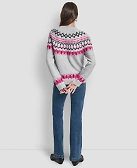 Dkny Jeans Women's Fair Isle Crewneck Raglan Sweater
