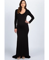 PinkBlush Black Long Sleeve Photoshoot Maternity Gown/Dress
