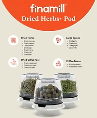 FinaMill Classic 4" Dried Herbs Spice Grinder Pod