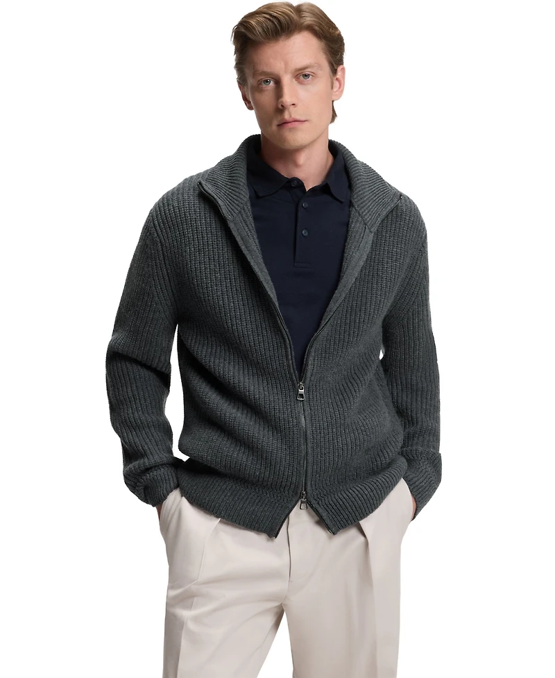 Boss by Hugo Men's Beckham x Wool Cashmere Zip-Up Cardigan