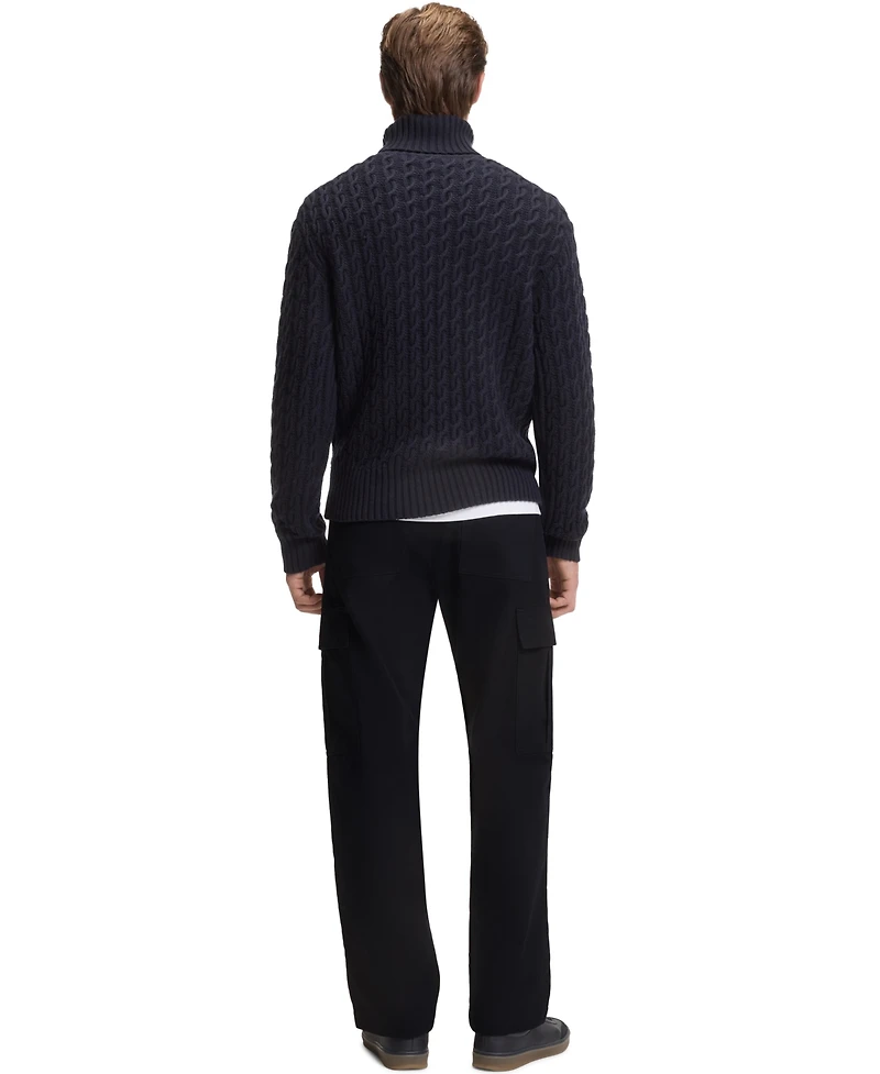 Boss by Hugo Men's Beckham x Micro-Patterned Cotton Cargo Pants