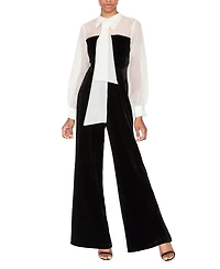 White Tie by Shani Women's Tuxedo Collared Jumpsuit