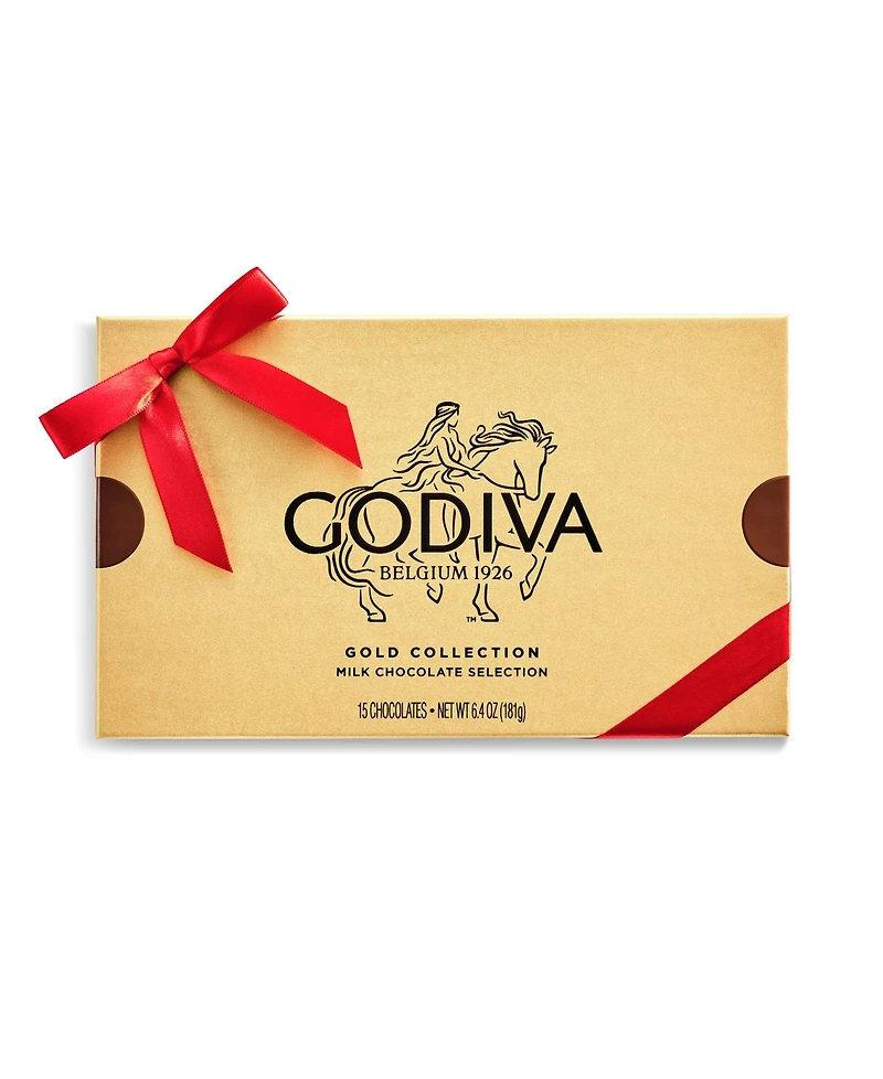 Godiva Milk Assorted Chocolate Gold Gift Box with Ribbon, 15-Pc.