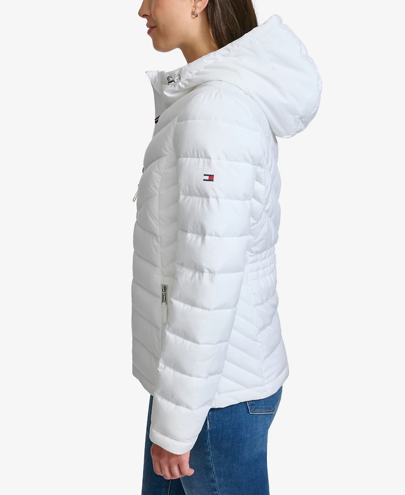 Tommy Hilfiger Women's Long Sleeves Hooded Puffer Jacket