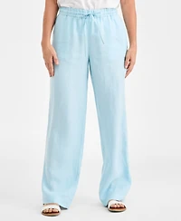 Charter Club Women's 100% Linen Drawstring Pants, Created for Macy's