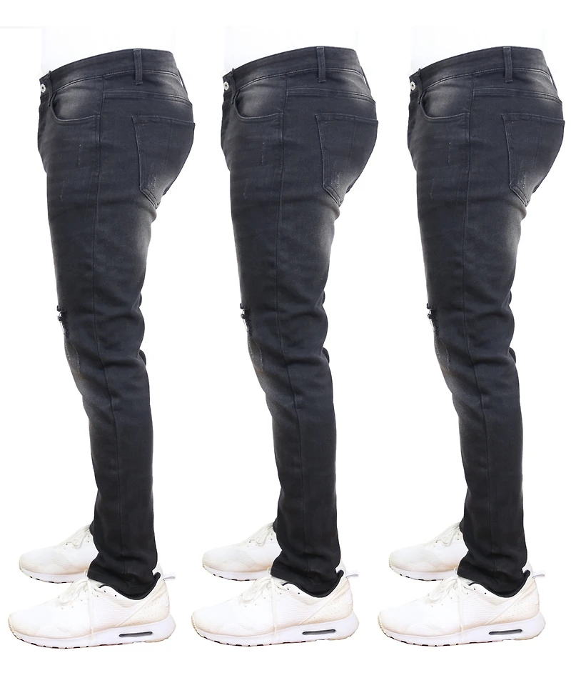 Blue Ice Men's 3-Pack Stretch Ripped Jeans