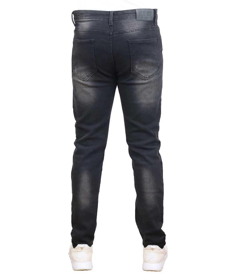 Blue Ice Men's Stretch Ripped Jeans
