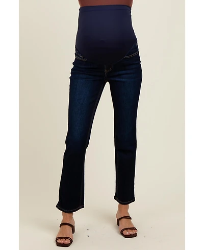 Pinkblush Maternity Navy Blue Classic Ankle Slim Straight Leg Jeans